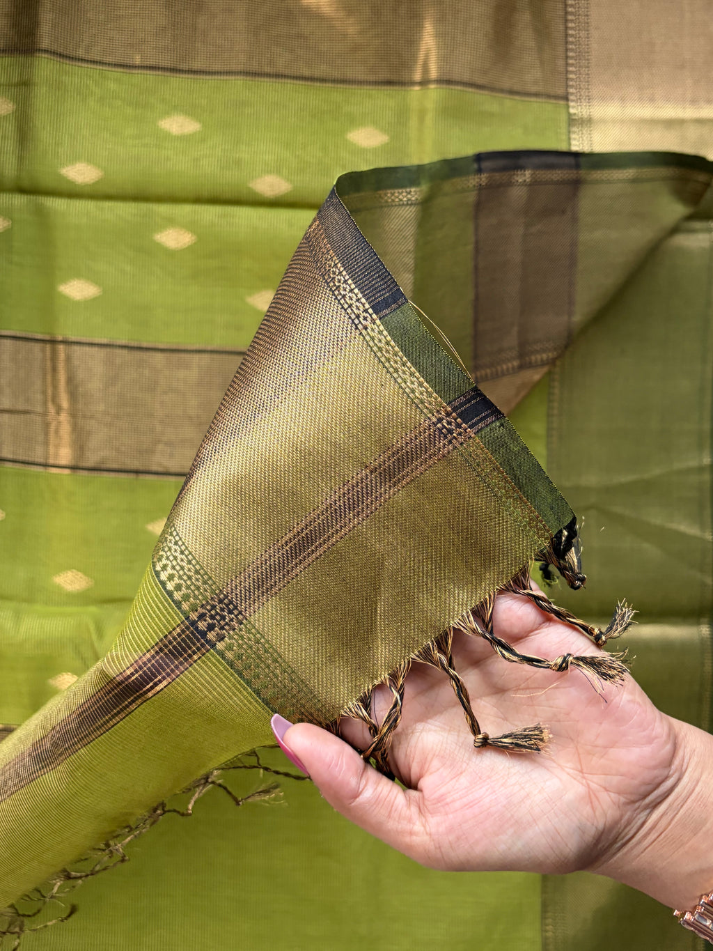 Emerald Green Tissue Silk Saree