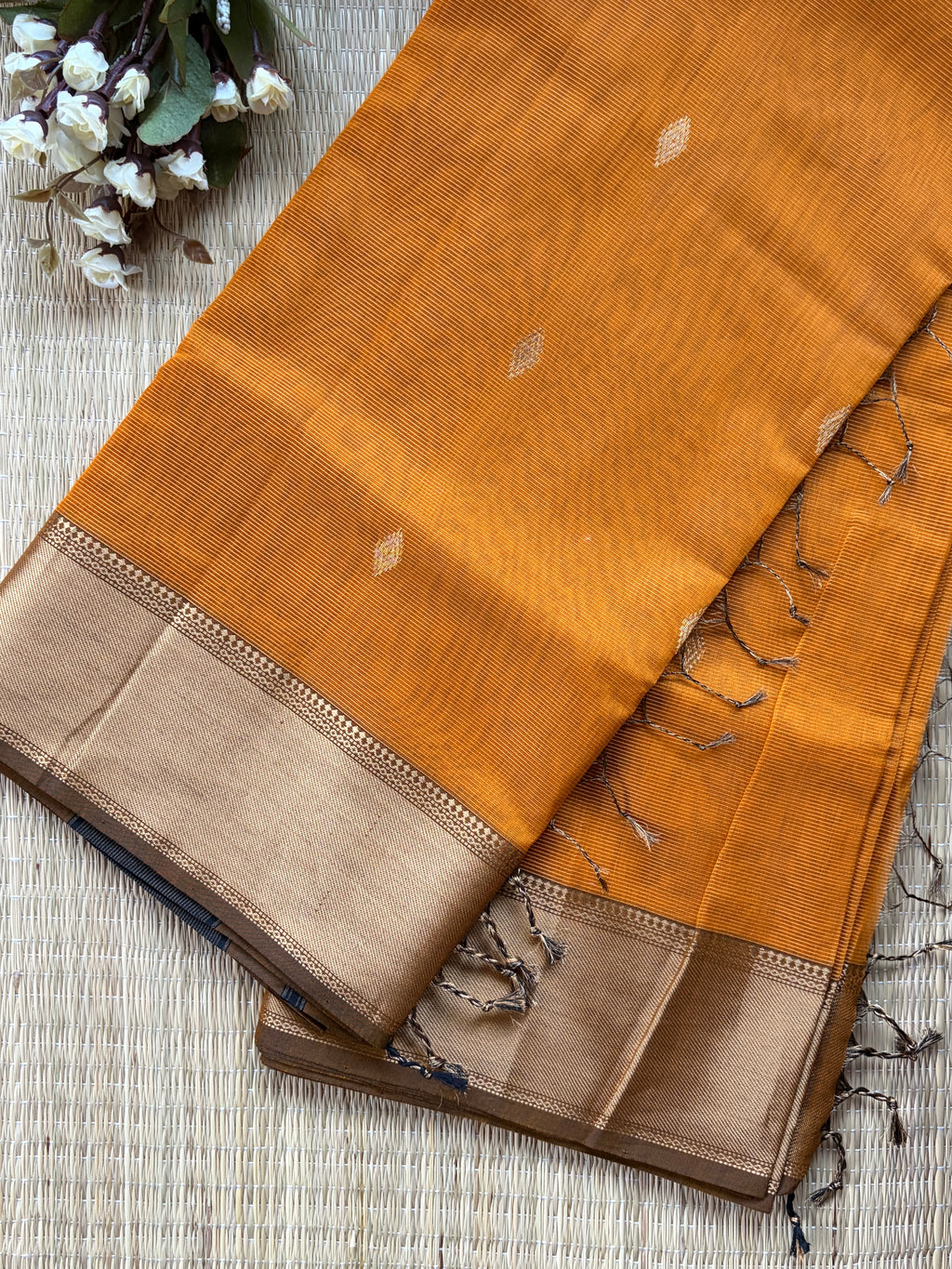 Yellow Tissue Silk Saree