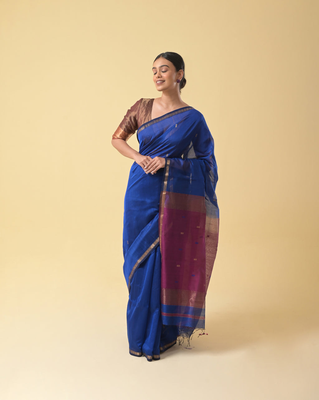 Blue Pink Chameli Saree