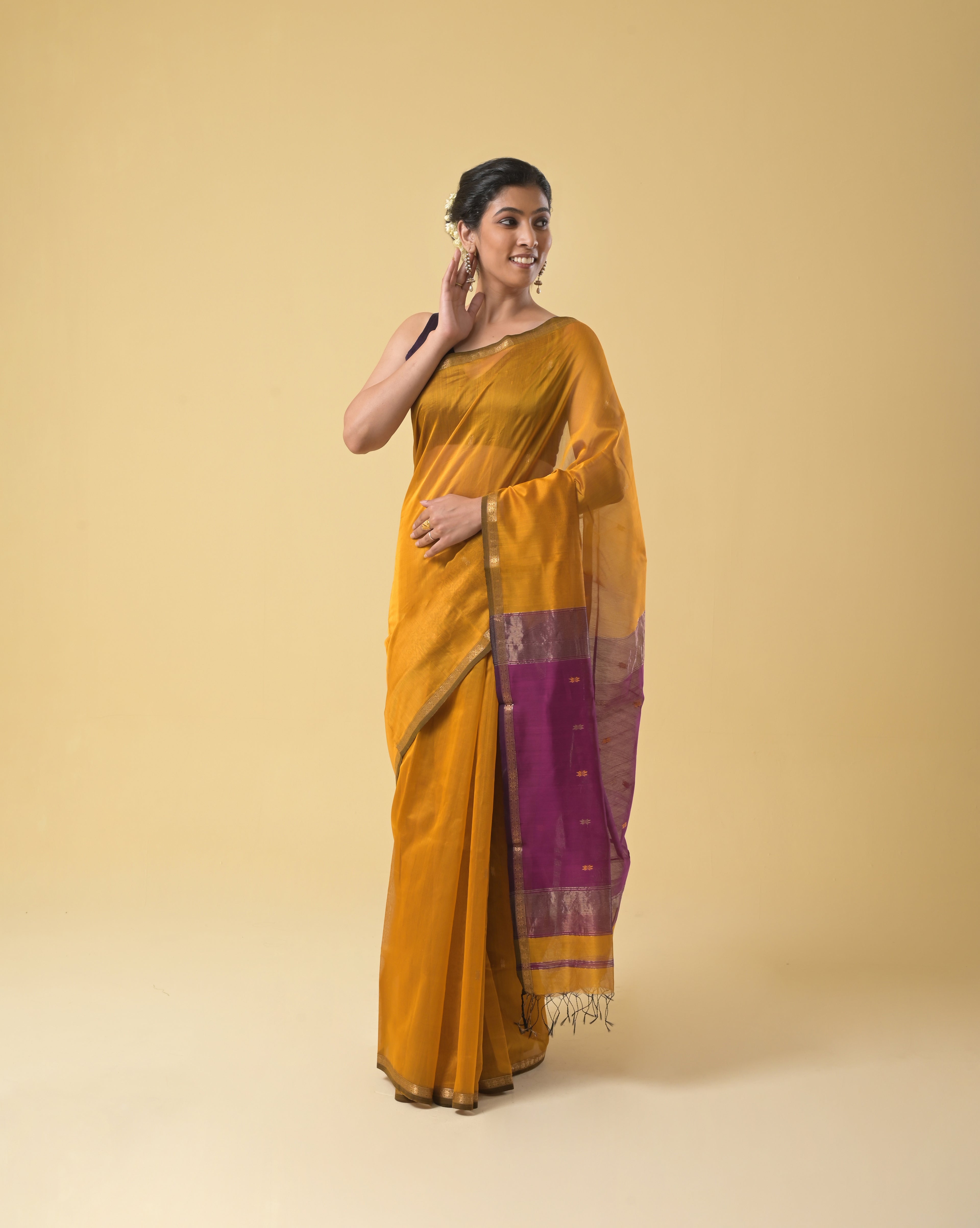 Musturd/Pink Chameli Saree