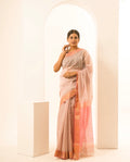 Sikka Pink Maheshwari Handloom Saree