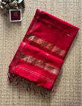 Arrow Red Maheshwari Handloom Saree
