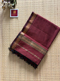 Garbh Reshmi Red Maheshwari Handloom Saree