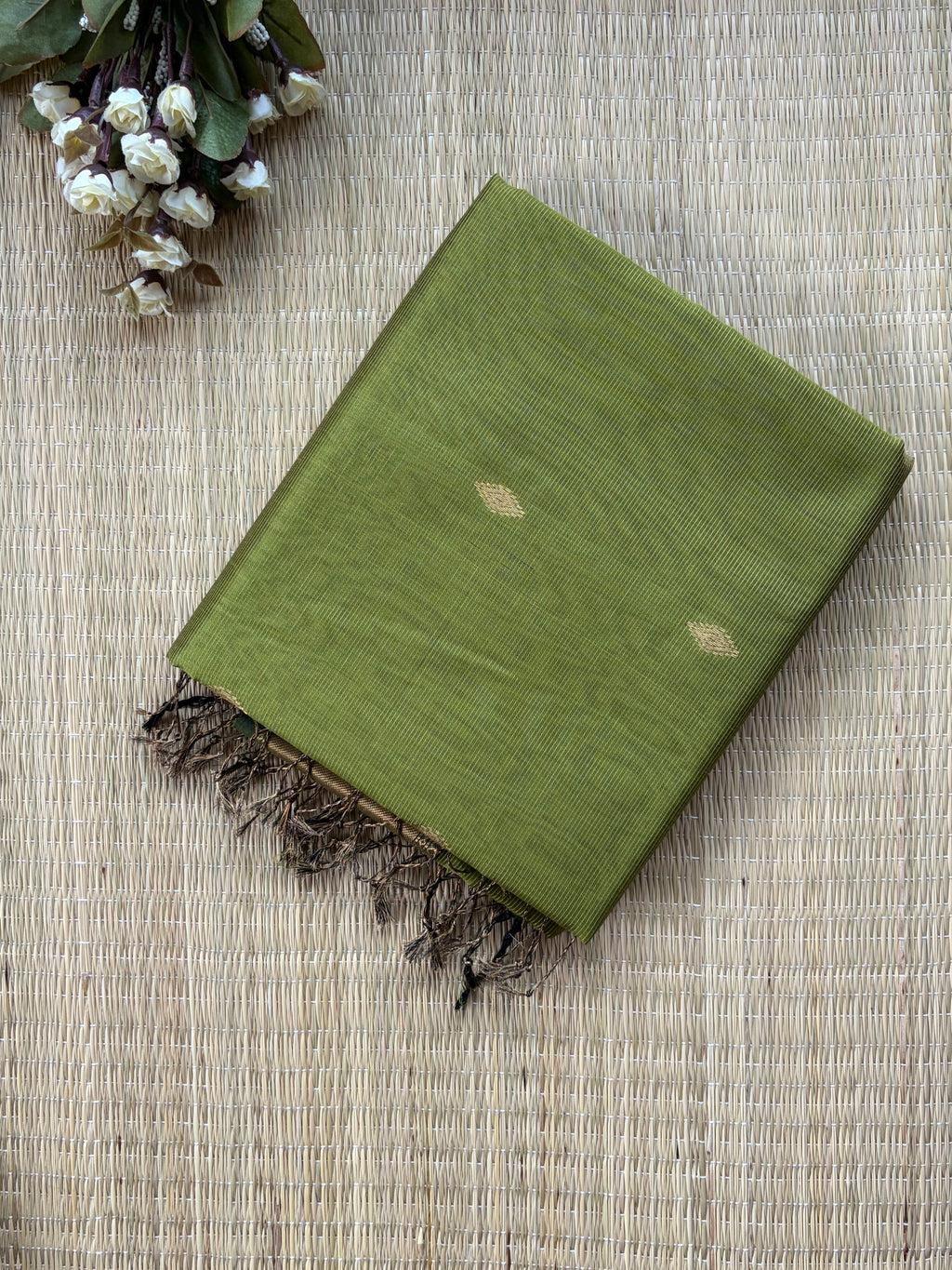 Emerald Green Tissue Silk Saree