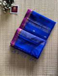 Blue Shaded Dual tone Maheshwari Silk and cotton saree