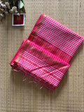 Gingham Pink Maheshwari Handloom Saree