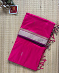 Hot Pink Pure Silk Maheshwari Handloom Saree