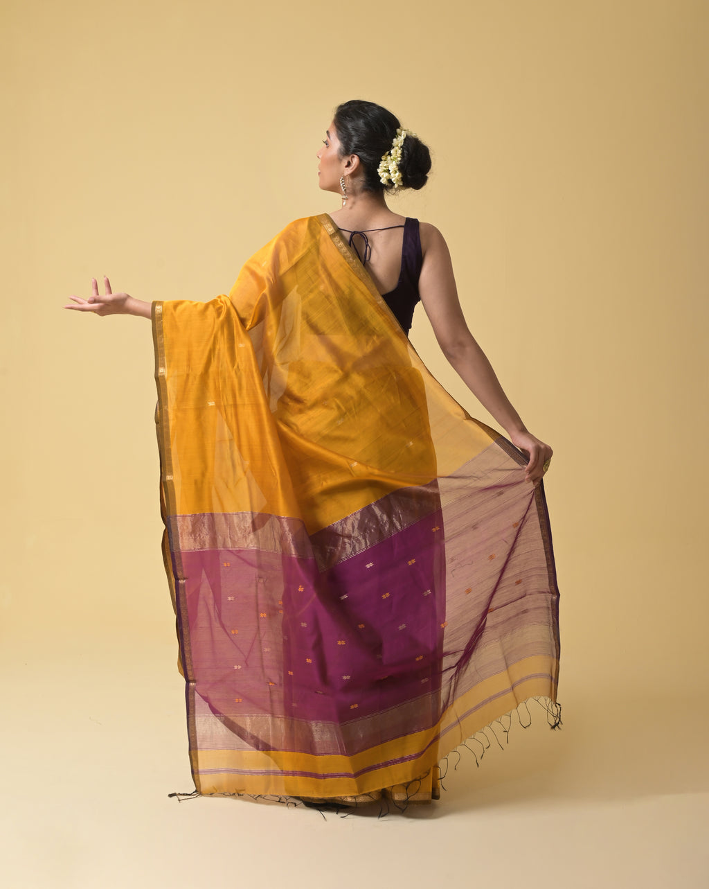 Musturd/Pink Chameli Saree