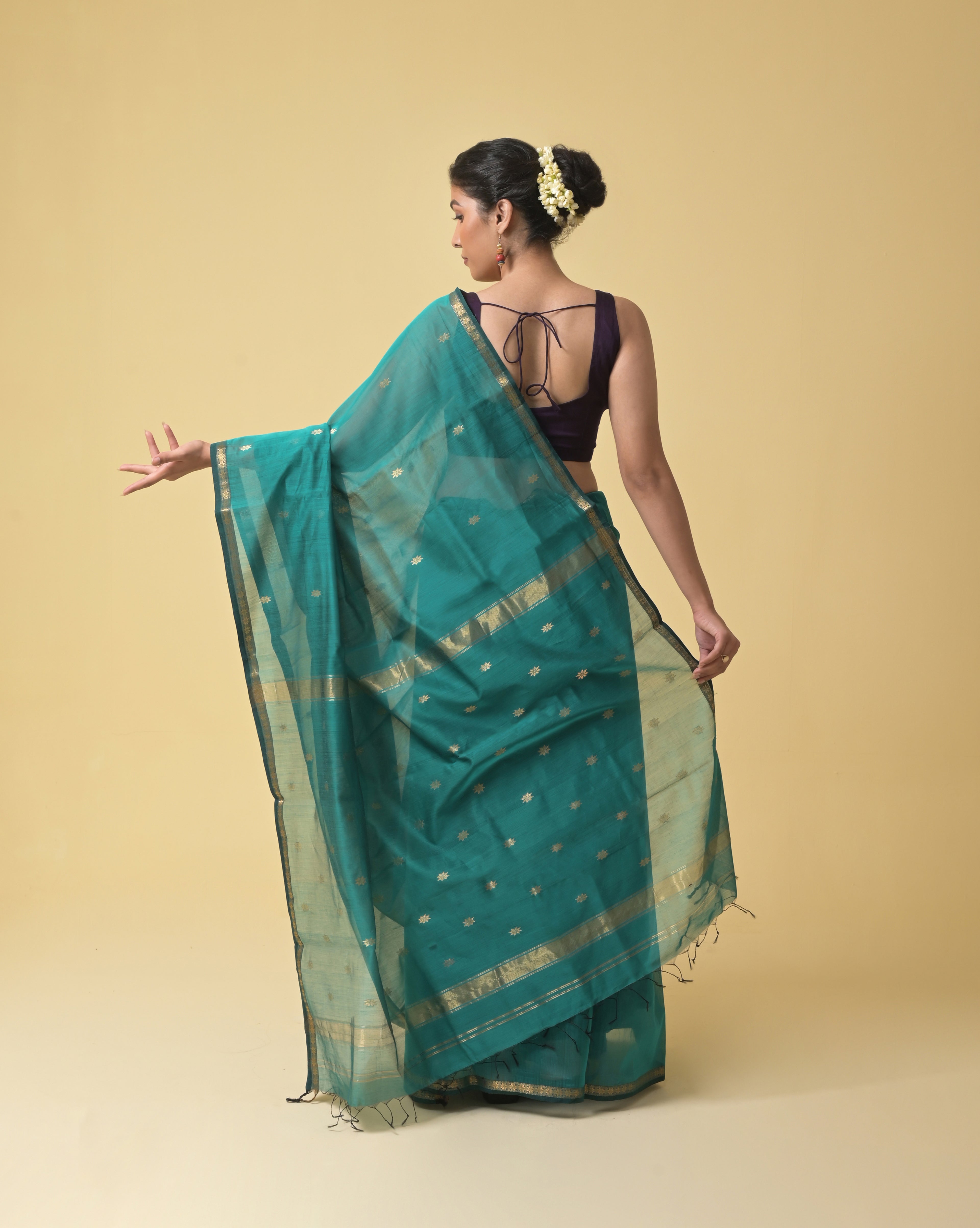 Teal Green Chameli Saree