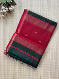 Chameli Red Green Maheshwari Handloom Saree