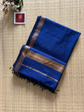 Garbh Reshmi Blue Maheshwari Handloom Saree