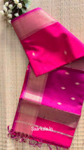 Diamond Buta Magenta Pink Maheshwari Handloom Saree