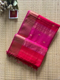 Ruhani Sikka Red Pink Maheshwari Handloom Saree