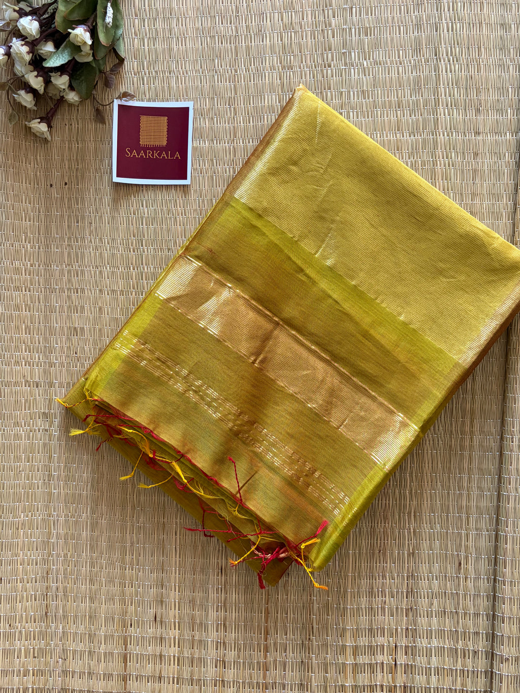 Mint Green Dual tone Shaded Maheshwari Handloom Silk Cotton Saree