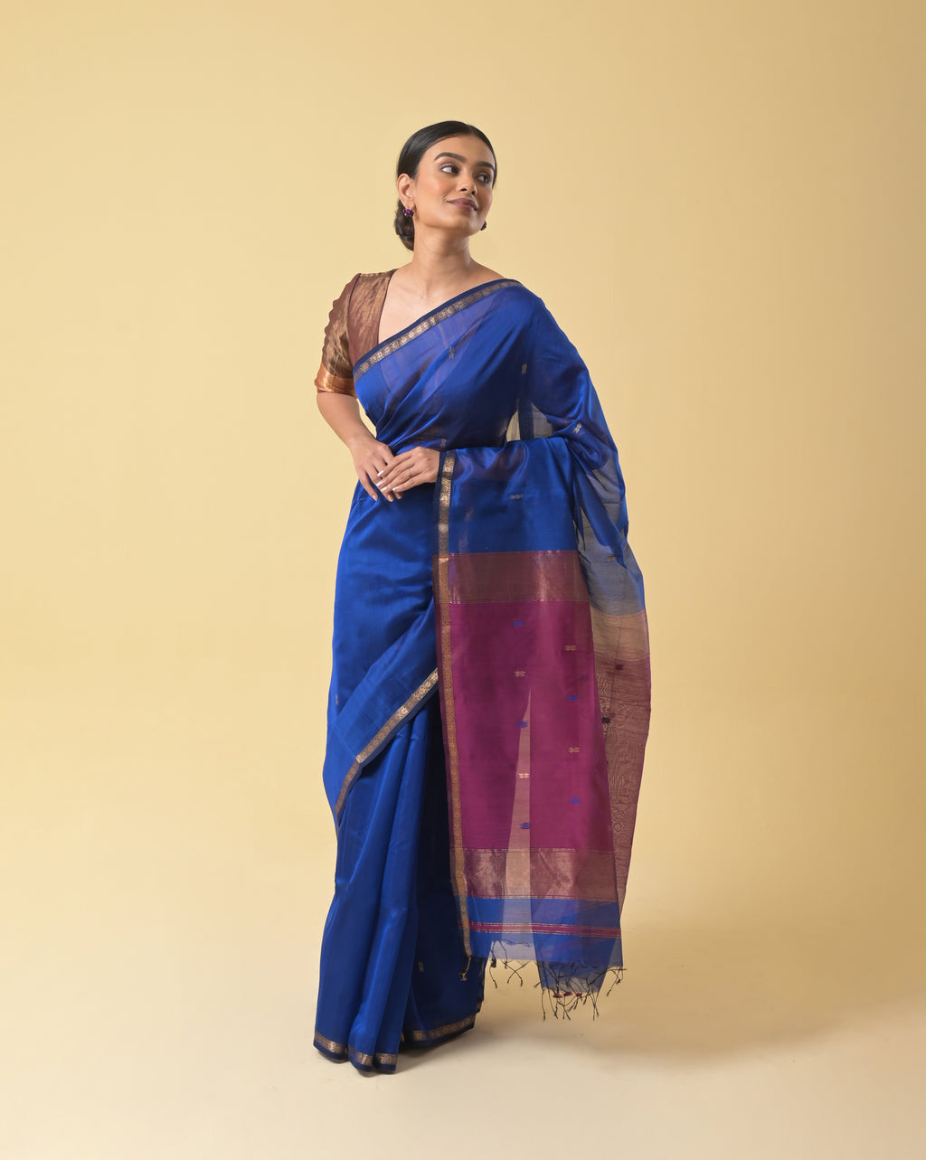 Blue Pink Chameli Saree