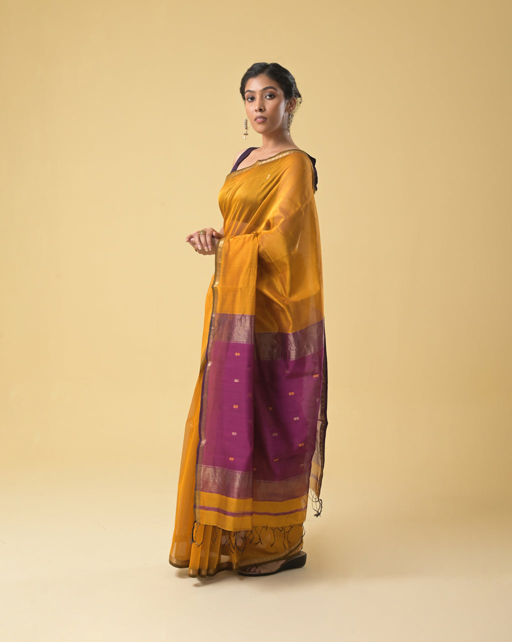 Musturd/Pink Chameli Saree