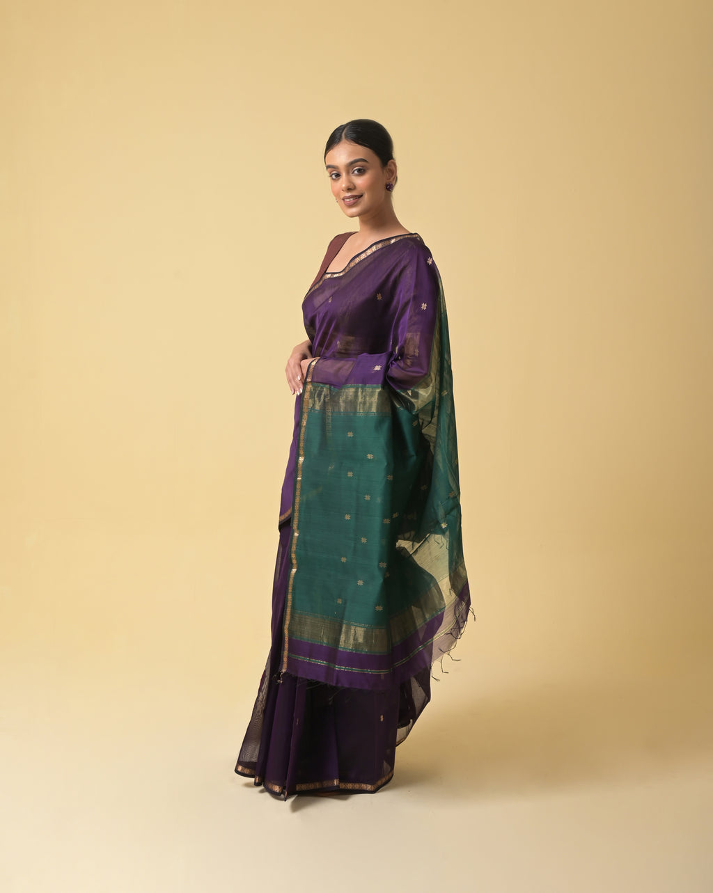 Purple Green Chameli Saree
