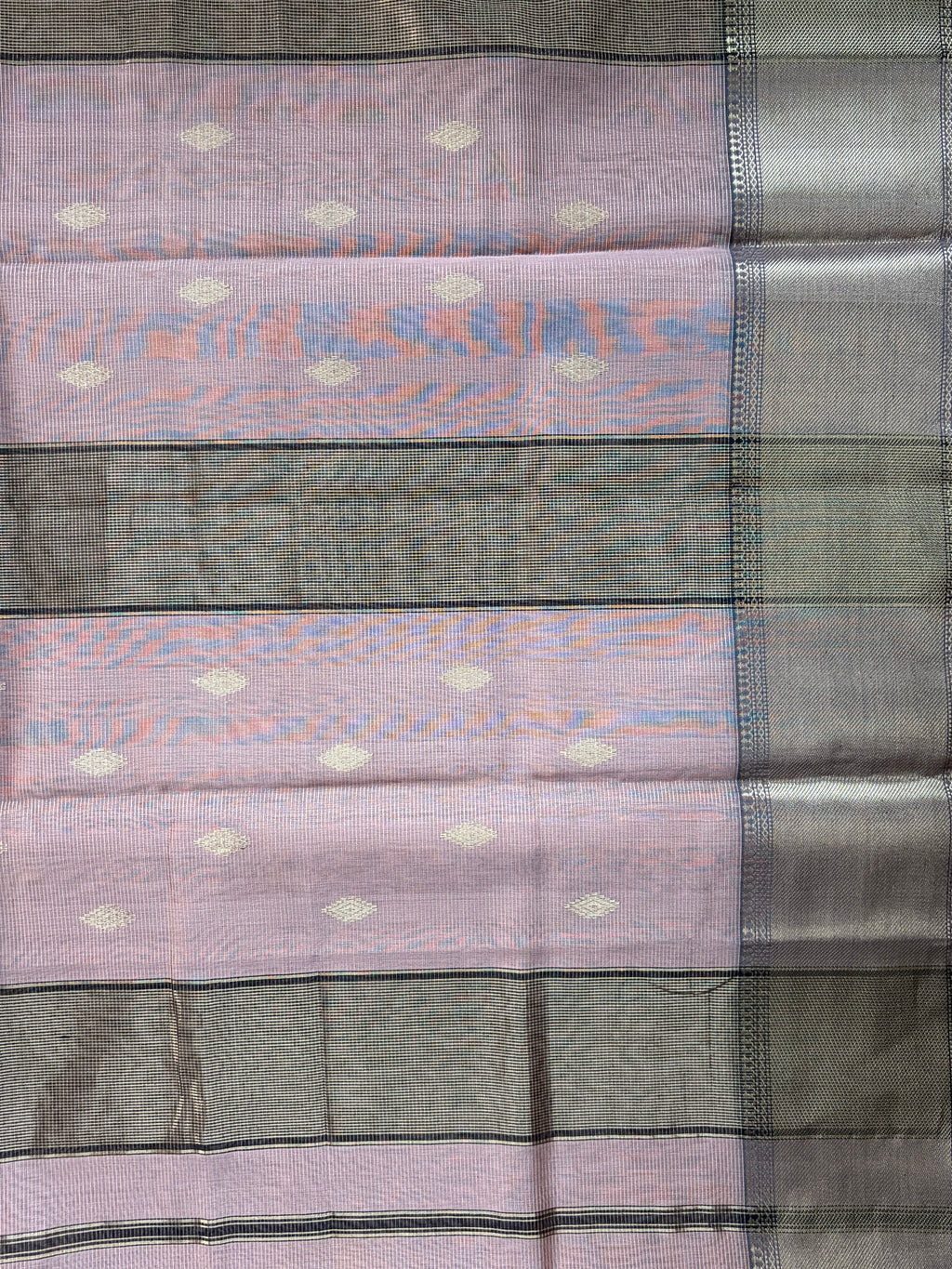 Blush Pink Tissue Silk Maheshwari Handloom Saree
