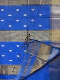 Electric Blue Tissue Silk Maheshwari Handloom Saree