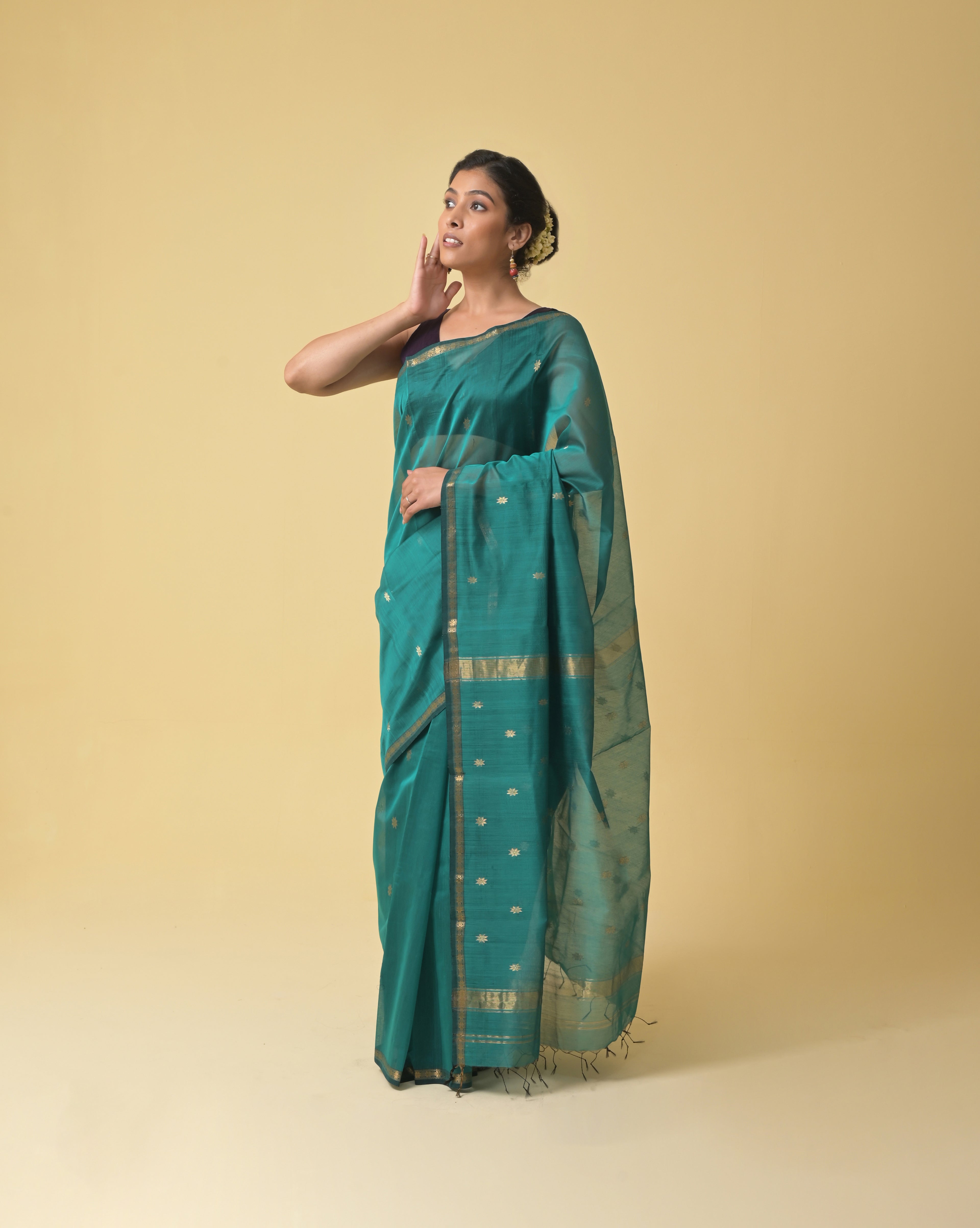 Teal Green Chameli Saree