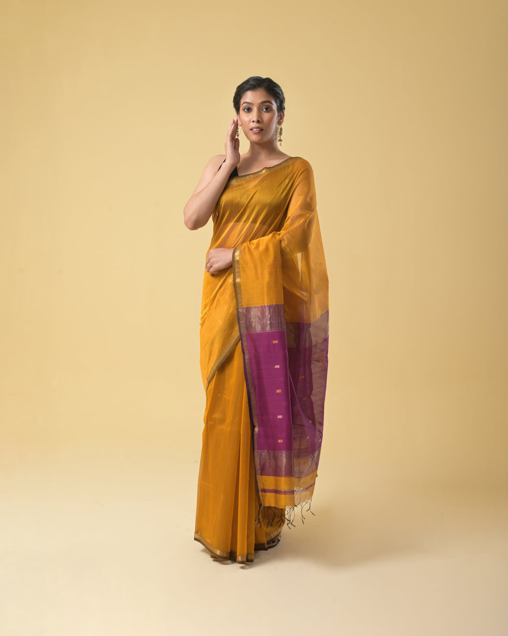 Musturd/Pink Chameli Saree