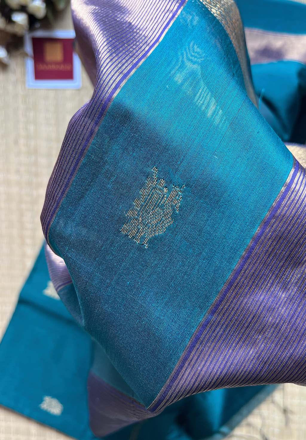 Morni Rama Green Maheshwari Handloom Silk Cotton Saree