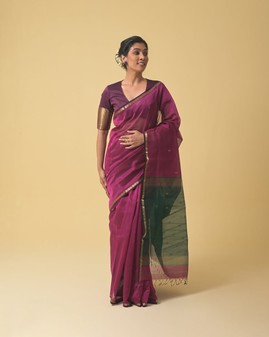 Pink/Green Chameli Saree