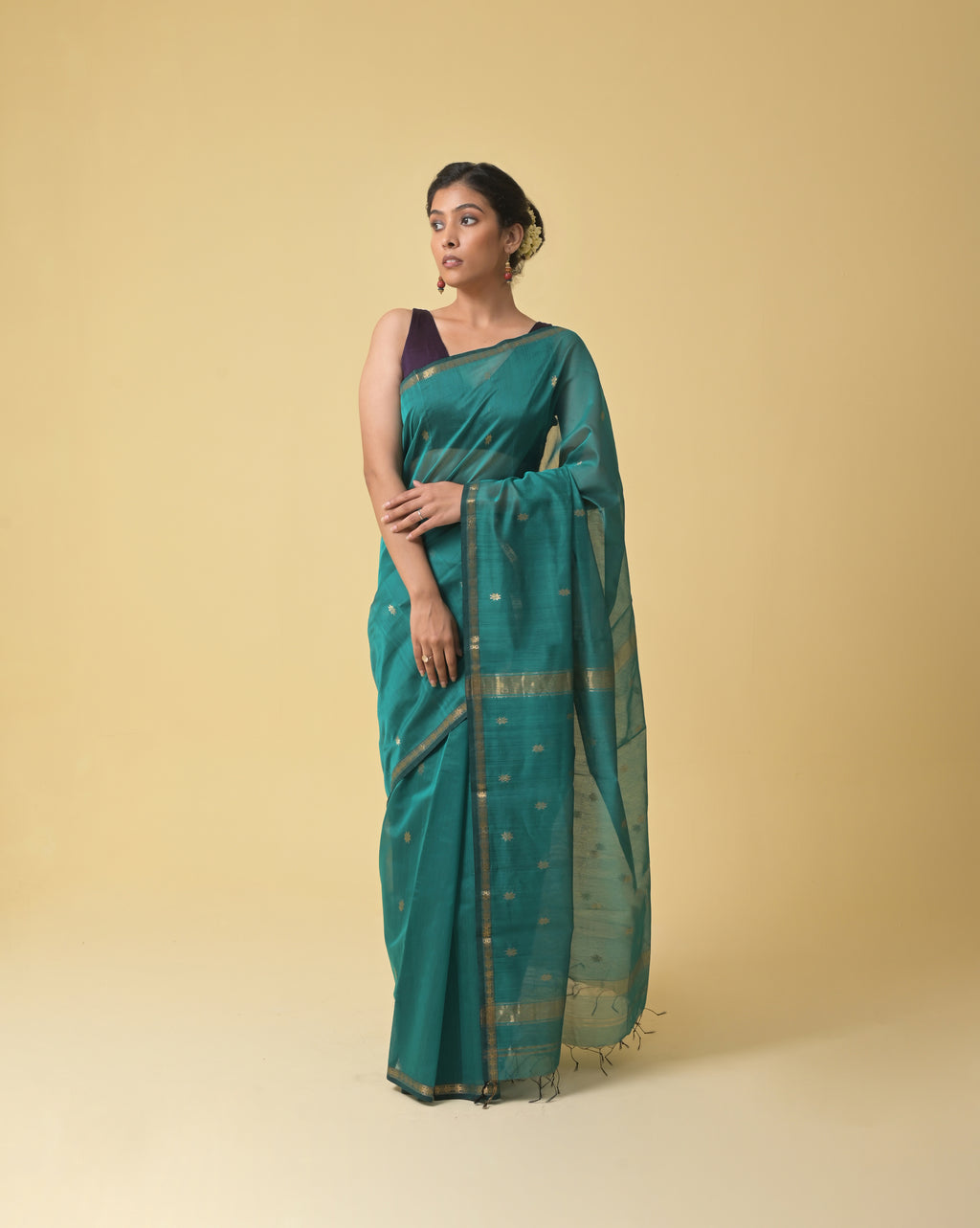Teal Green Chameli Saree