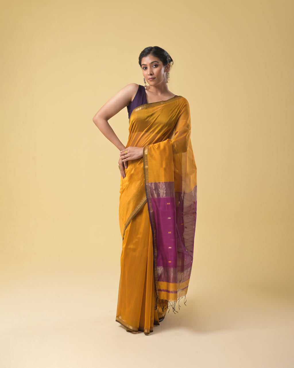 Musturd/Pink Chameli Saree