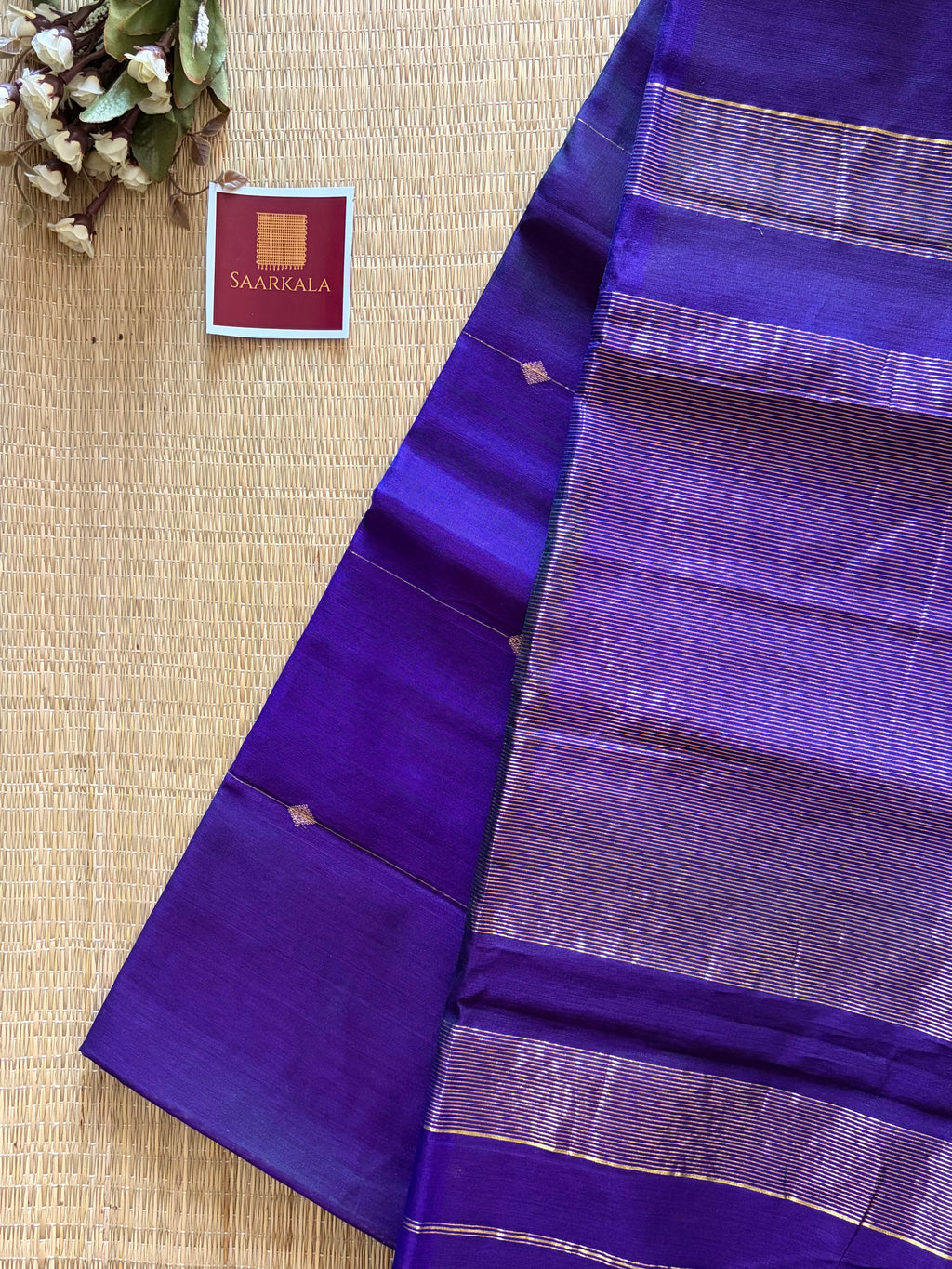 Violet Purple Dual tone Shaded Maheshwari Handloom Silk Cotton Saree