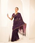 Chameli Purple Pink Maheshwari Handloom Saree
