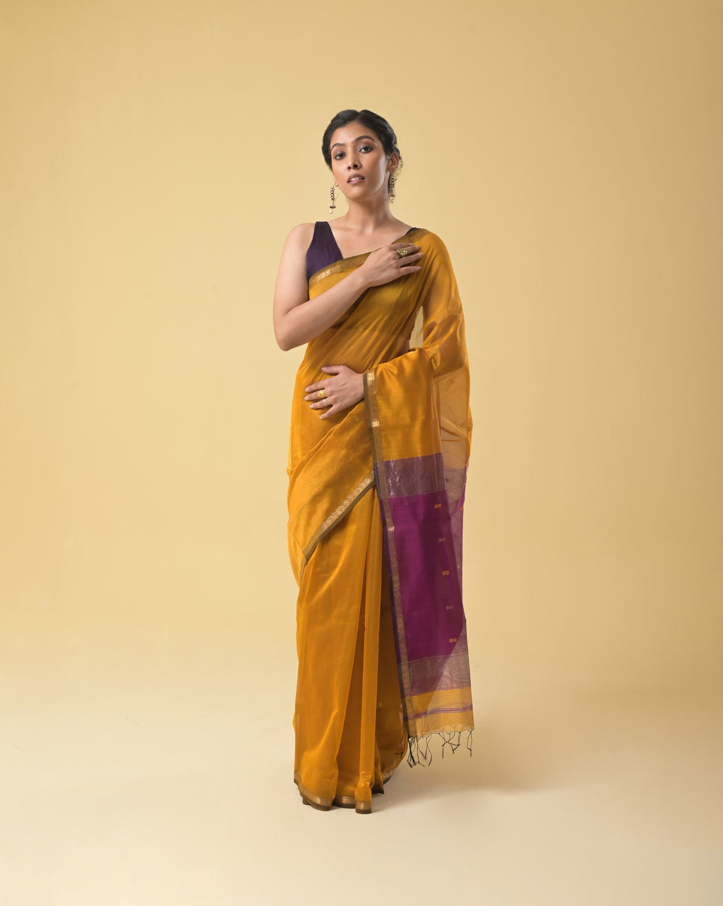 Musturd/Pink Chameli Saree