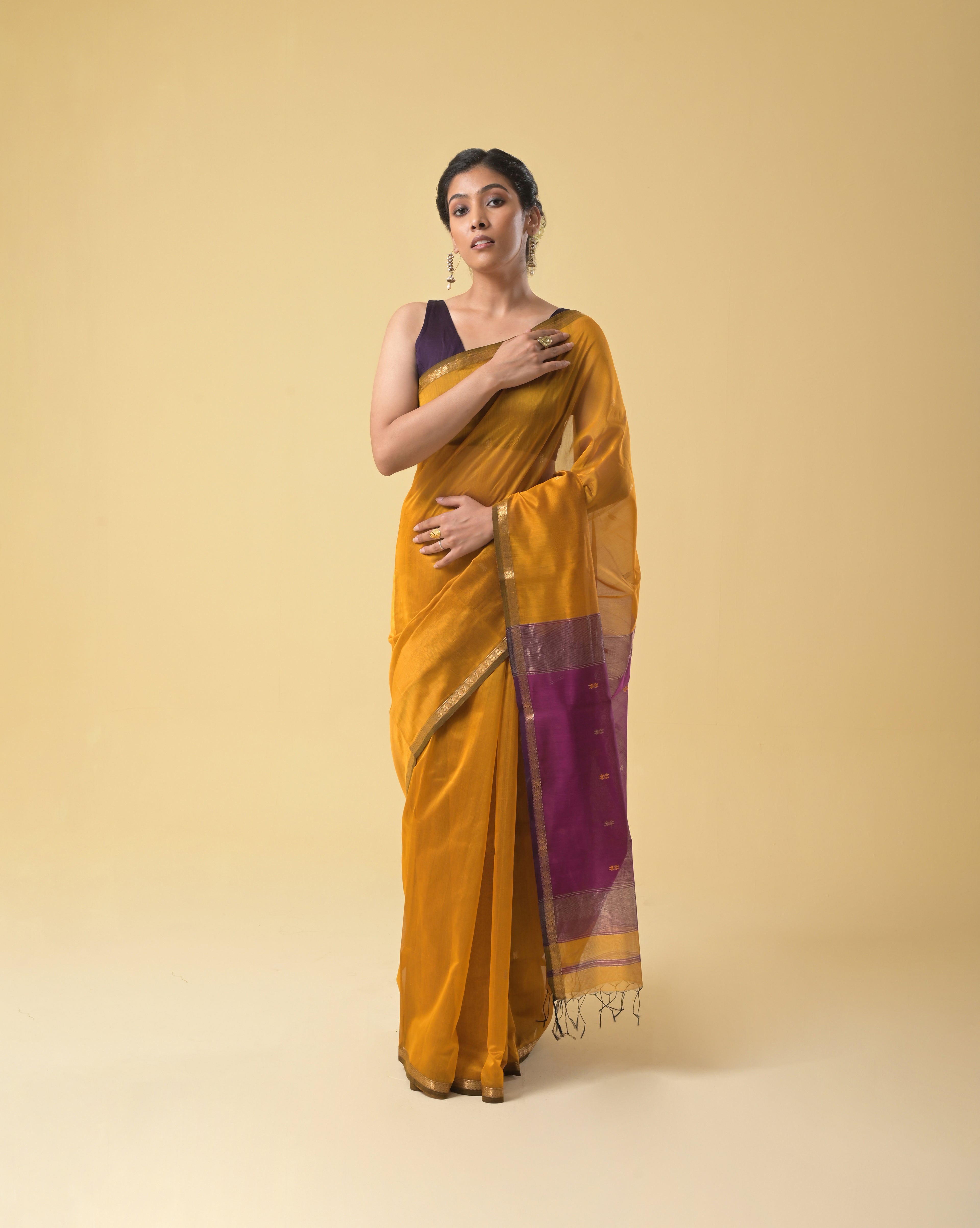 Musturd/Pink Chameli Saree