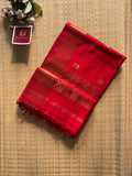 Red Lotus Maheshwari silk and cotton Saree