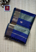 Morni Royal Blue Maheshwari Handloom Silk Cotton Saree