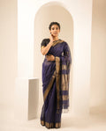 Checks Violet Maheshwari Handloom Saree