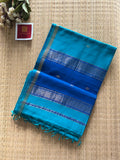 Malayi Rama Blue Maheshwari Handwoven Saree