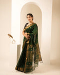 Lotus Green Maheshwari Handloom Saree