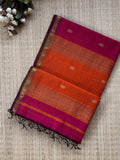 Chameli Pink Orange Maheshwari Handloom Saree