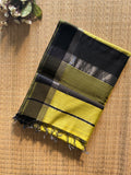 Leher Yellow Maheshwari silk and cotton Saree