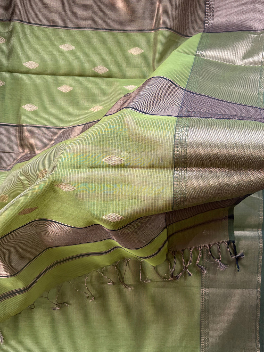 Emerald Green Tissue Silk Saree