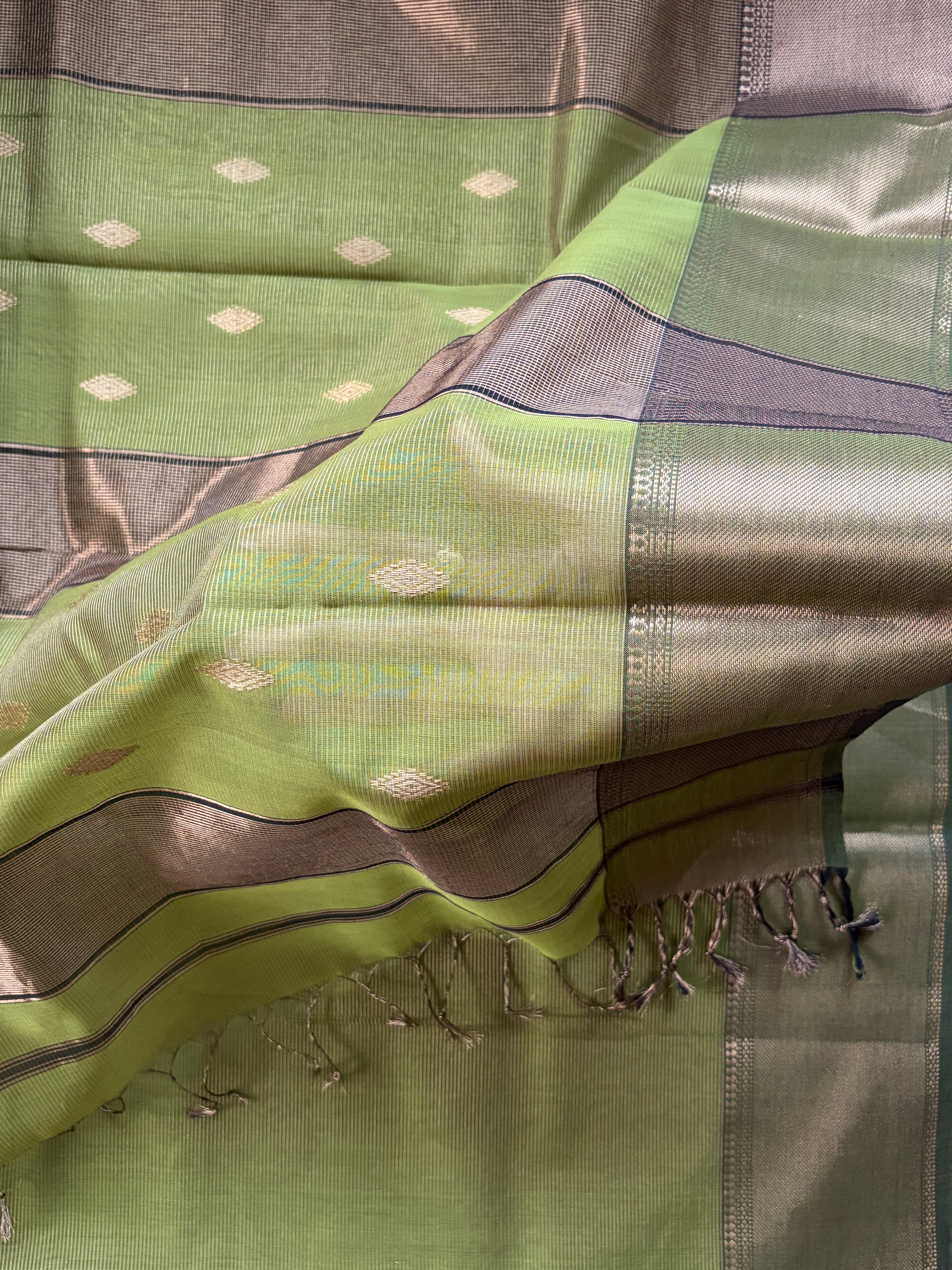 Emerald Green Tissue Silk Saree