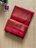 Checks Red Maheshwari Handloom Saree