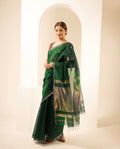 Dual Shaded Green Maheshwari Handloom Saree