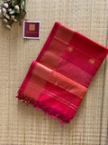 Rani Pink Dual Tone Maheshwari Lotus Buta Maheshwari Handloom Saree