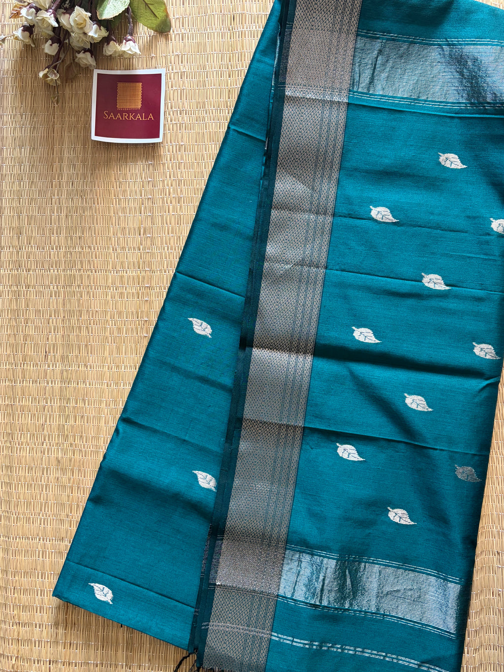 Patti Rama Green Maheshwari silk and cotton Saree