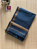 Garbh Reshmi Grey Maheshwari Handloom Saree