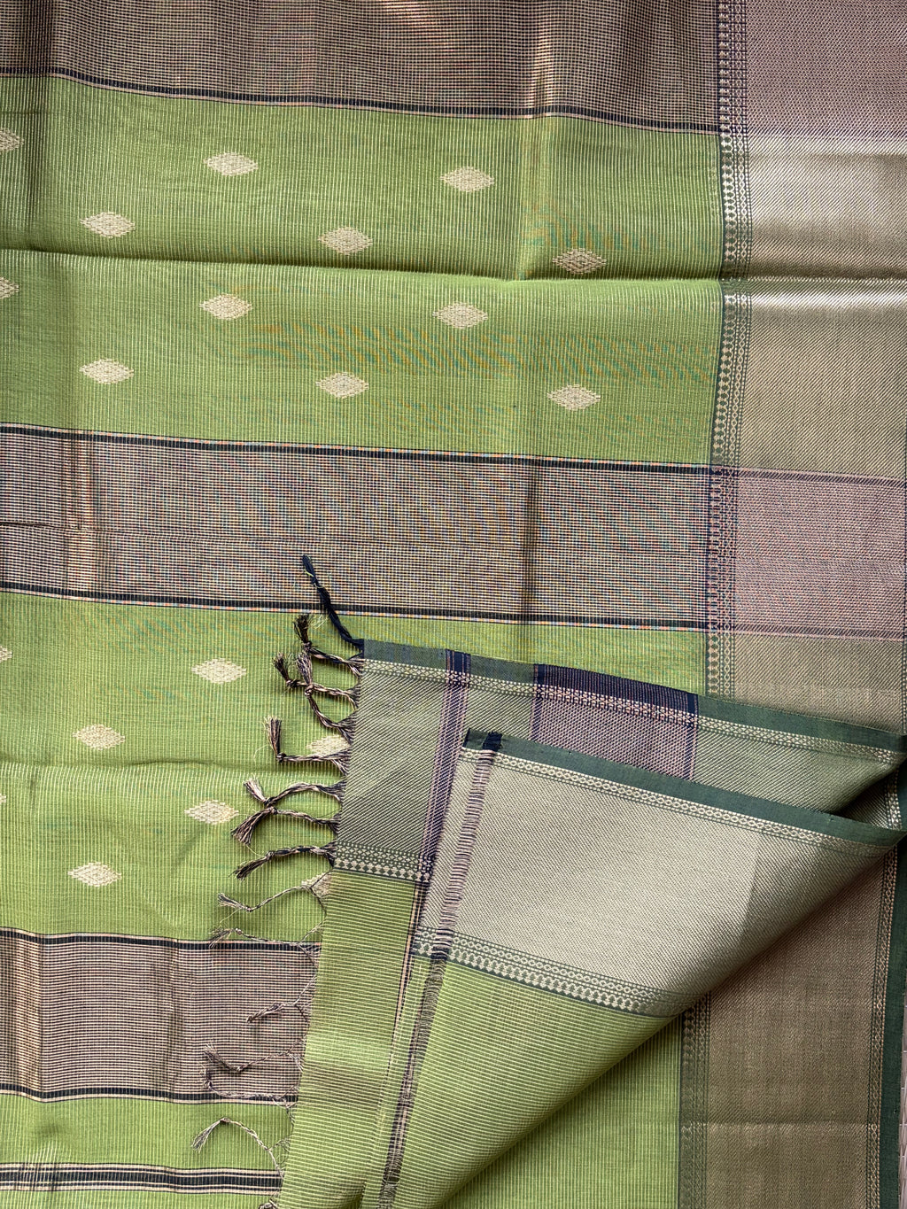 Emerald Green Tissue Silk Saree