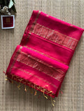 Noori Pink Shaded Maheshwari Silk & Cotton Pure Handloom Saree