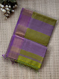 Checks Lilac Maheshwari Handloom Saree